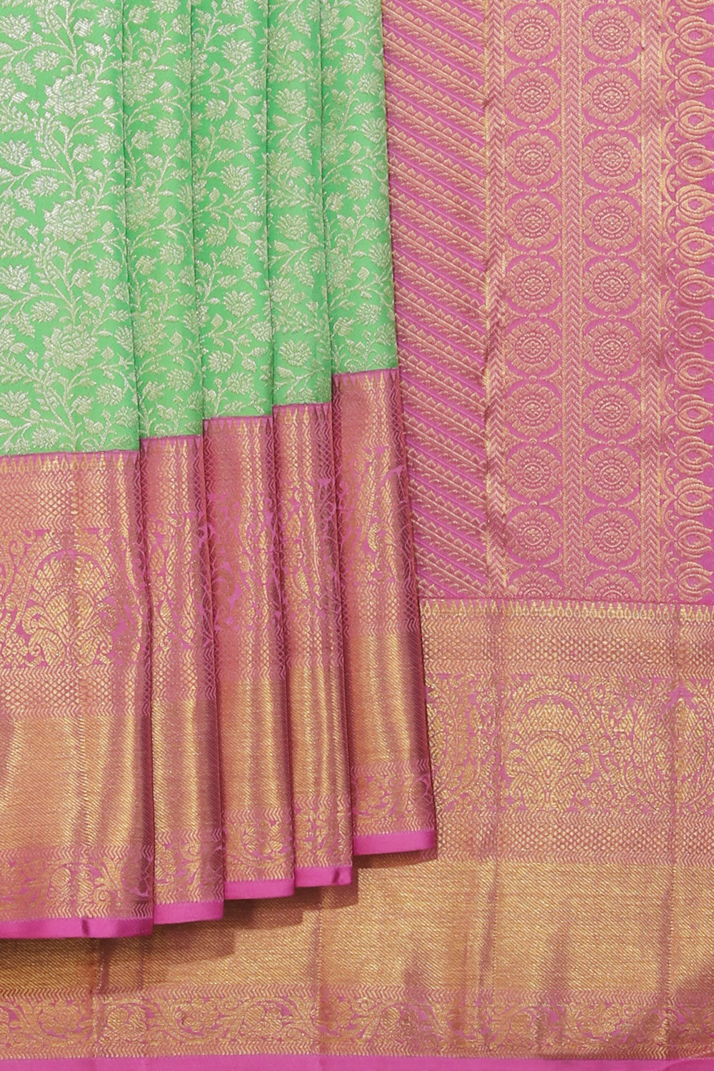 Image of Kanchipattu Brocade Sea Green Saree